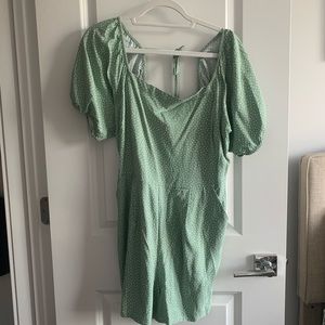 LOFT polka dot beach romper